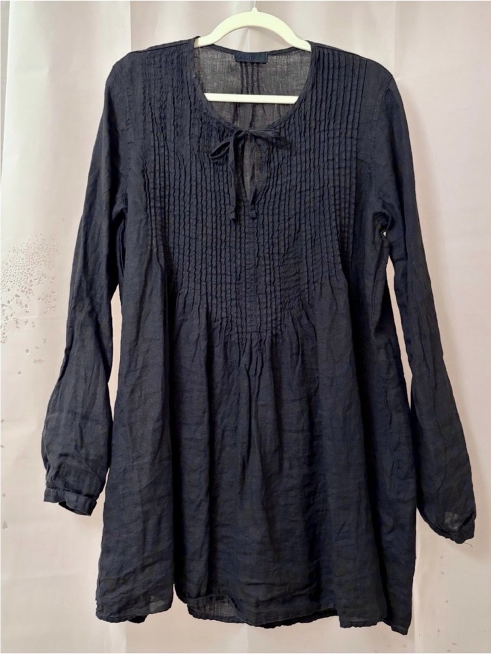 CP Shades Angel Linen Summer Tunic Top Ink Size L NWT